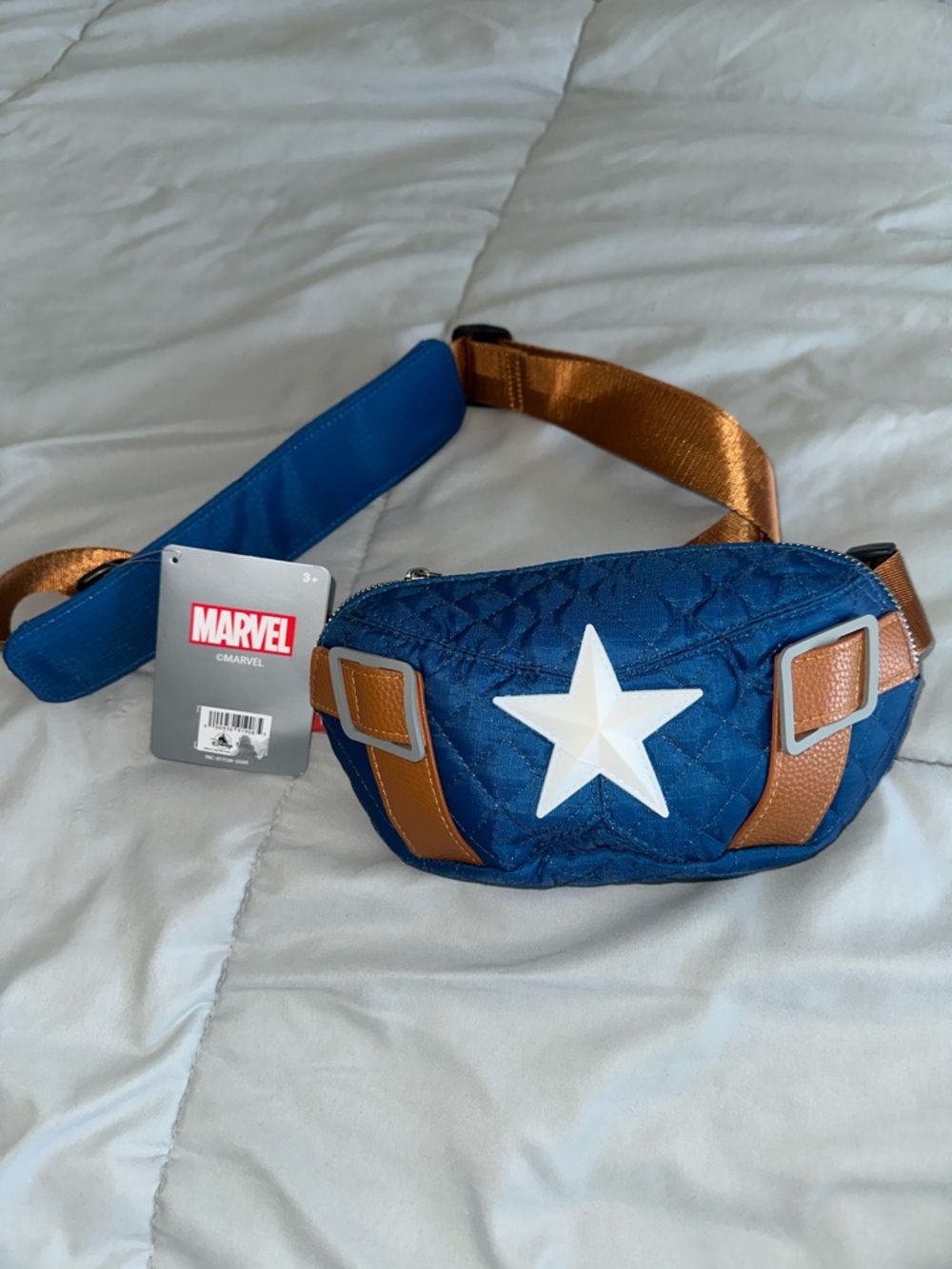 Disney Marvel Blue and Brown Captain America Star Crossbody Bag